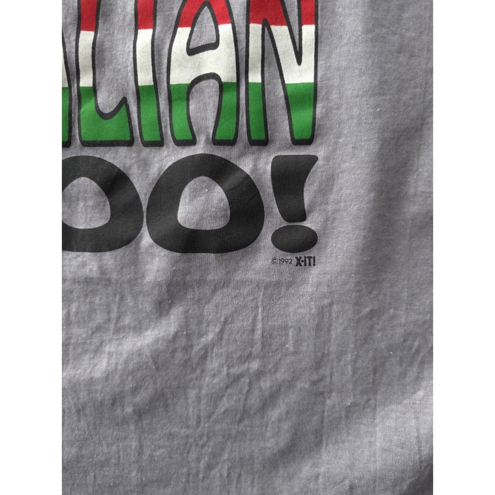 Vintage 90s Not Only Am I Perfect I'm Italian Too Grey T-shirt Best XL - Picture 5 of 8